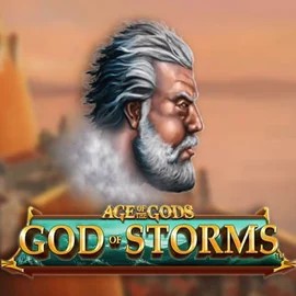 Age Of The Gods: God of Storms slot logo by Playtech at Wild Robin Casino